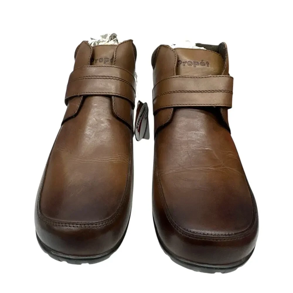 Propet Brown Delaney Water Resistant Leather Ankle Boots Women's size 11 XX Wide